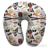 Travel Pillow Sushirific Sushi Memory Foam U Neck Pillow for Lightweight Support in Airplane Car Train Bus - B07VD4DT56